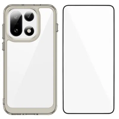 WANLONFENG OnePlus 15 Mobilskal Acrylic med Härdat Glas (Transparent Grå)