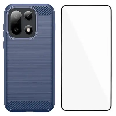 WANLONFENG OnePlus 15 Mobilskal Hole med Härdat Glas (Blå)