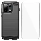 WANLONFENG OnePlus 15 Mobilskal Hole med Härdat Glas (Svart)