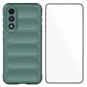 WANLONFENG OnePlus Nord 5 Mobilskal med Härdat glas - Armégrön