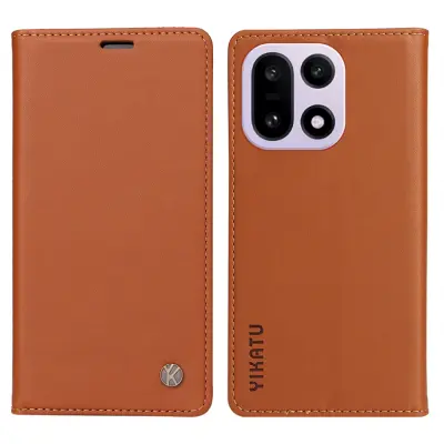 YIKATU OnePlus 15 5G Plånboksfodral Closure Konstläder (Brun)