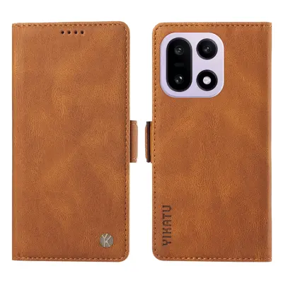 YIKATU OnePlus 15 5G Plånboksfodral Skin-touch Feeling (Brun)
