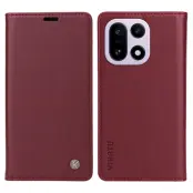 YIKATU OnePlus 15 Plånboksfodral Closure Konstläder (Vinröd)