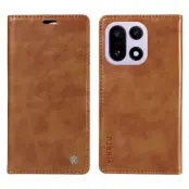 YIKATU OnePlus 15 Plånboksfodral Litchi Closure Konstläder (Brun)