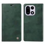 YIKATU OnePlus 15 Plånboksfodral Litchi Closure Konstläder (Grön)