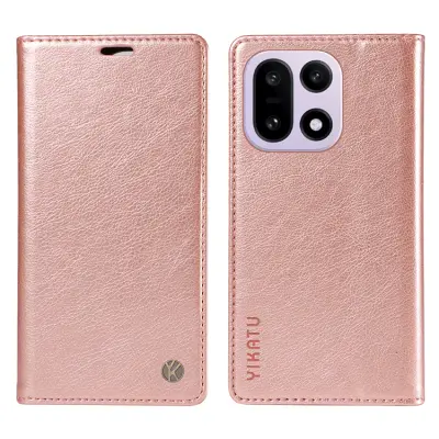 YIKATU OnePlus 15 Plånboksfodral Litchi Closure Läder (Roséguld)