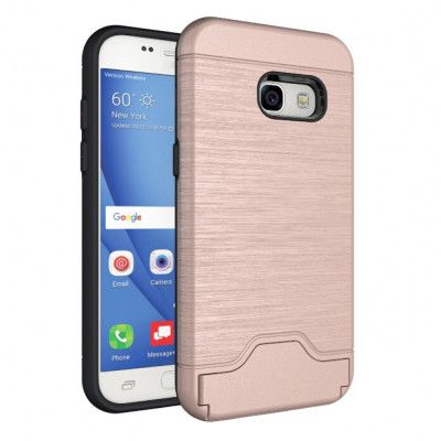 Brushed Mobilskal med kortfack Samsung Galaxy A3 2017 - Roséguld