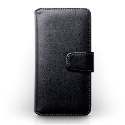 Plånboksfodral av äkta läder till Samsung Galaxy A3 (2017) - Svart