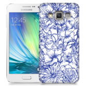 Skal till Samsung Galaxy A3 (2015) - Blommor - Blå/Vit