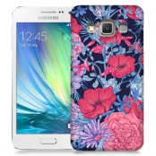 Skal till Samsung Galaxy A3 (2015) - Blommor - Svart
