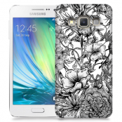 Skal till Samsung Galaxy A3 (2015) - Blommor - Svart/Vit