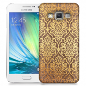 Skal till Samsung Galaxy A3 (2015) - Canvas Damask - Guld/Brun