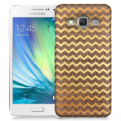 Skal till Samsung Galaxy A3 (2015) - Canvas Ränder - Guld/Brun