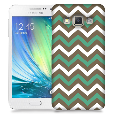 Skal till Samsung Galaxy A3 (2015) - Ränder - Grön/Brun