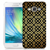 Skal till Samsung Galaxy A3 (2015) - Rutmönster - Svart/Guld