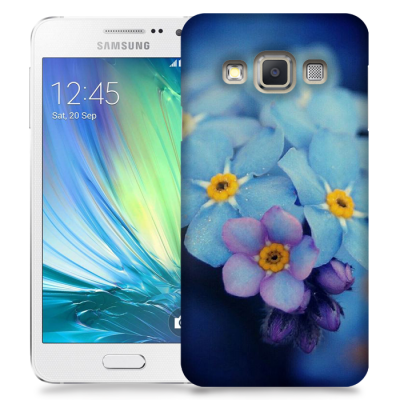 Skal till Samsung Galaxy A3 - Blå blommor