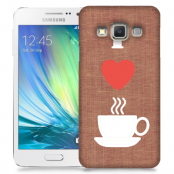 Skal till Samsung Galaxy A3 - I love coffe - Brun