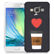 Skal till Samsung Galaxy A3 - I love coffe - Svart