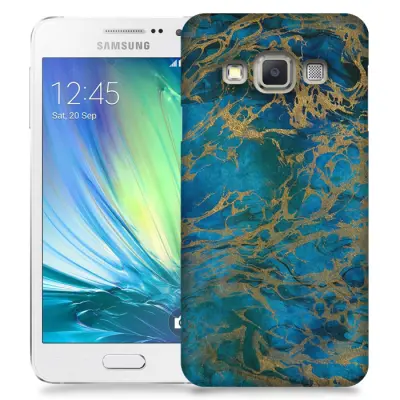 Skal till Samsung Galaxy A3 - Marble - Blå