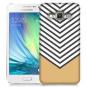 Skal till Samsung Galaxy A3 - Ränder - Beige/Vit