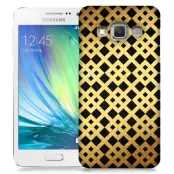 Skal till Samsung Galaxy A3 - Rutmönster - Guld/Svart