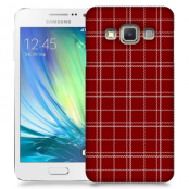 Skal till Samsung Galaxy A3 - Sömmar - Rutmönster Röd