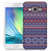 Skal till Samsung Galaxy A3 - Stickat - Blå/Röd