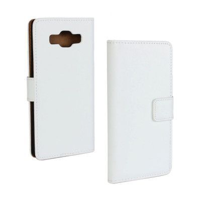 Äkta Läder Plånboksfodral till Samsung Galaxy A5 - Vit