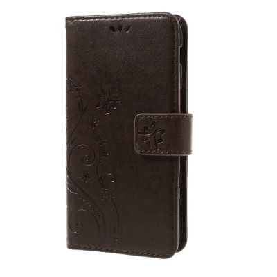 Butterfly Flowers Plånboksfodral till Samsung Galaxy A5 (2017) - Brun