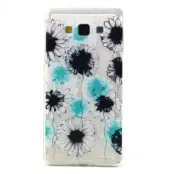 Flexicase Skal till Samsung Galaxy A5 - Turkos-Svarta blommor