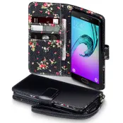 Floral Plånboksfodral till Samsung Galaxy A5 (2016) - Svart