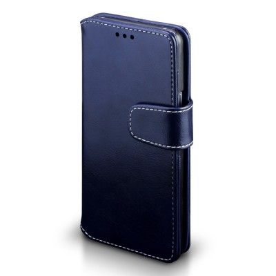 Plånboksfodral till Samsung Galaxy A5 (2016) - Blå med vit söm