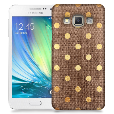 Skal till Samsung Galaxy A5 (2015) - Canvas Polka - Guld/Brun