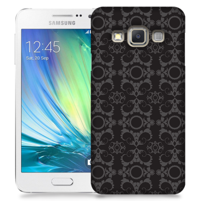 Skal till Samsung Galaxy A5 - Mönstrad tapet - Svart/Grå