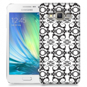 Skal till Samsung Galaxy A5 - Mönstrad tapet - Vit/Svart