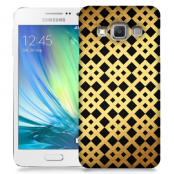 Skal till Samsung Galaxy A5 - Rutmönster - Guld/Svart