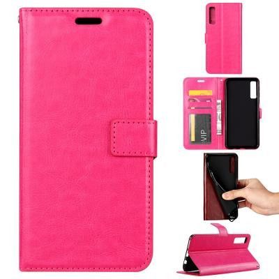 Crazy Horse Plånboksfodral för Samsung Galaxy A7 2018 - Rosa