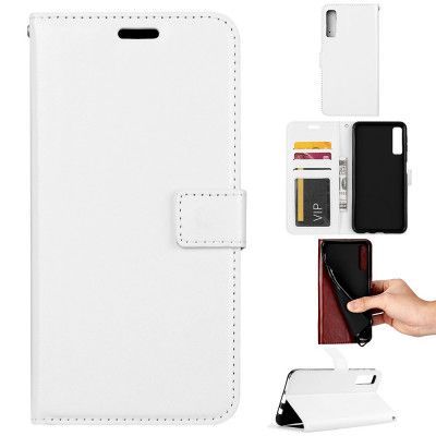 Crazy Horse Plånboksfodral för Samsung Galaxy A7 2018 - Vit