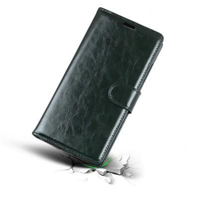 Crazy Horse Premium Plånboksfodral för Samsung Galaxy A7 2018 - Grön