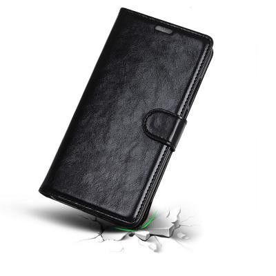 Crazy Horse Premium Plånboksfodral för Samsung Galaxy A7 2018 - Svart