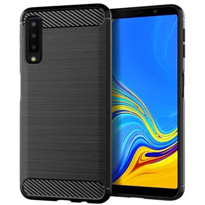 Galaxy A7 (2018) Skal Forcell Carbon Mjukplast - Svart