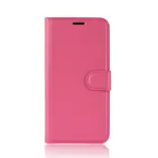 Litchi Plånboksfodral för Samsung Galaxy A7 2018 - Rosa