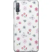 Mobilskal till Samsung Galaxy A7 (2018) med Blommor och fjärillar