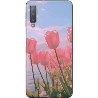 Mobilskal till Samsung Galaxy A7 (2018) med Rosa Tulpaner