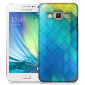 Skal till Samsung Galaxy A7 - Blå kvadrater
