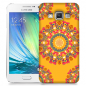 Skal till Samsung Galaxy A7 - Blommigt mönster - Orange