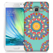 Skal till Samsung Galaxy A7 - Blommigt mönster - Turkos