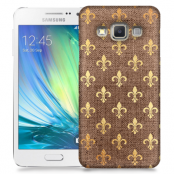 Skal till Samsung Galaxy A7 - Canvas Blommor - Guld/Brun
