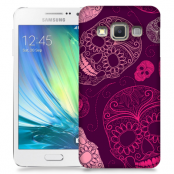 Skal till Samsung Galaxy A7 - Glada dödskallar - Lila