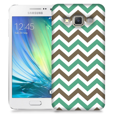 Skal till Samsung Galaxy A7 - Ränder - Mint/Brun